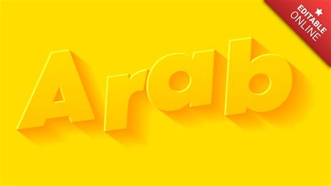 Arab Efecto Amarillo Veraniego Generador De Efectos De Texto