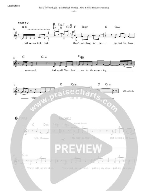 Back To Your Light Sheet Music Pdf Saddleback Worship Praisecharts