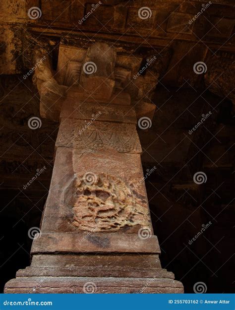 Beautifully Crafted Pillars of Badami Caves,with Ancient Chalukyan ...