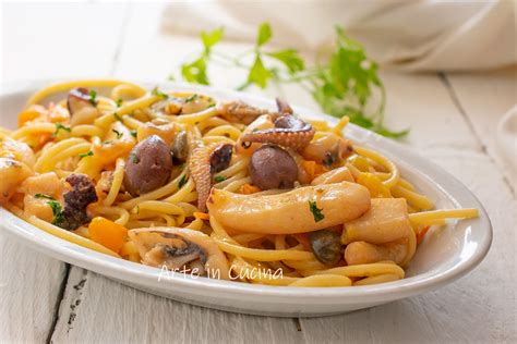 SPAGHETTI CON SEPPIE E POMODORINI Ricetta Facile Veloce