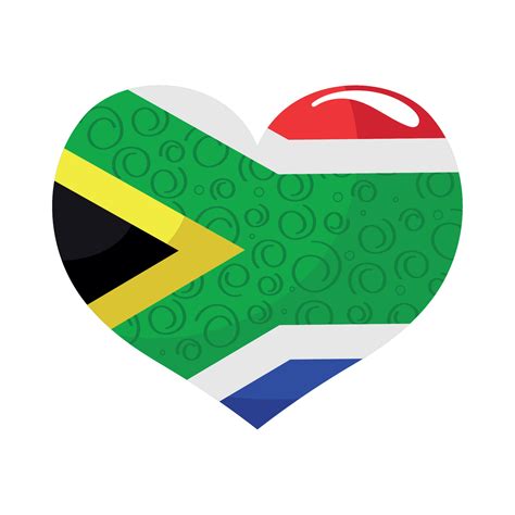 South Africa Flag In Heart 10480646 Vector Art At Vecteezy