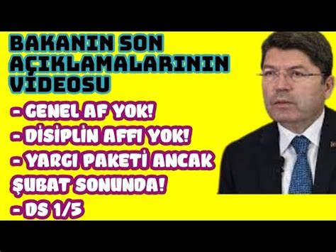 GENEL AF DİSİPLİN AFFI YOK 8 YARGI PAKETİ ŞUBAT SONUNDA SEÇİMDEN