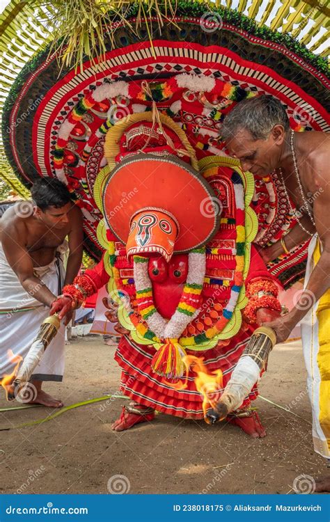 Theyyam Perform During Temple Festival In Kannur Kerala India