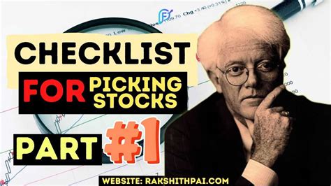 Checklist as per Peter Lynch Before Investing in Stocks: