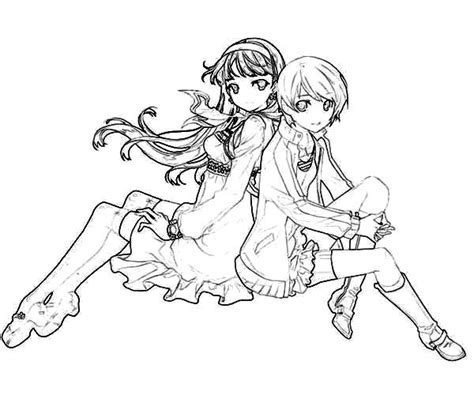 Anime Friends Hugging Coloring Pages