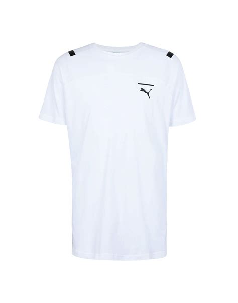 PUMA Cotton T-shirt in White for Men - Lyst