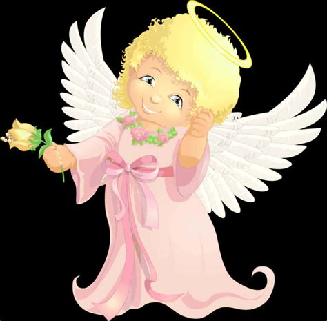 Download Cherubic Angel Holding Flower