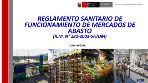 REGLAMENTO SANITARIO MERCADOS ABASTO RM 282 2003 SA DM