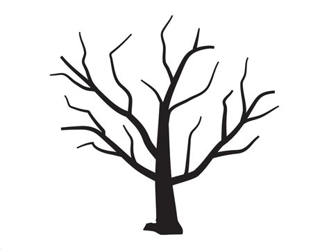 Dead tree silhouette on white background 46559330 Vector Art at Vecteezy