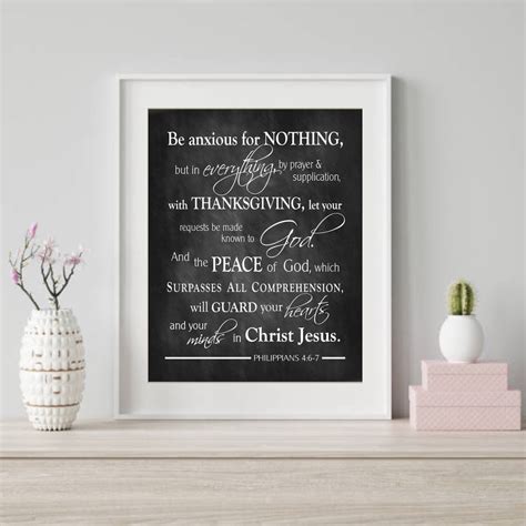 Scripture Wall Art Be Anxious For Nothing Philippians Etsy