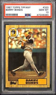 Barry Bonds Topps Tiffany Rc Rookie Psa Gem Mint Low Pop