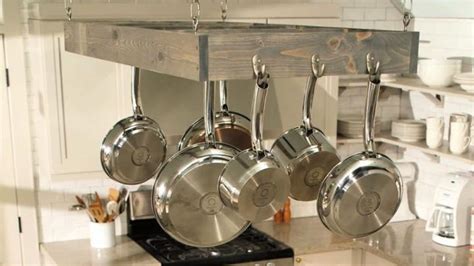 25 DIY Hanging Pot Rack Ideas for Your Kitchen - Blitsy