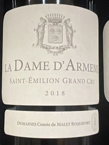 Château Armens La Dame d Armens Saint Émilion Grand Cru Vivino US