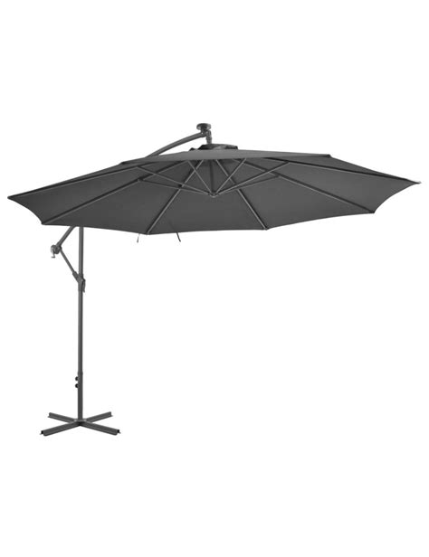 Parasol En Porte Faux Avec Poteau Aluminium Cm Anthracite