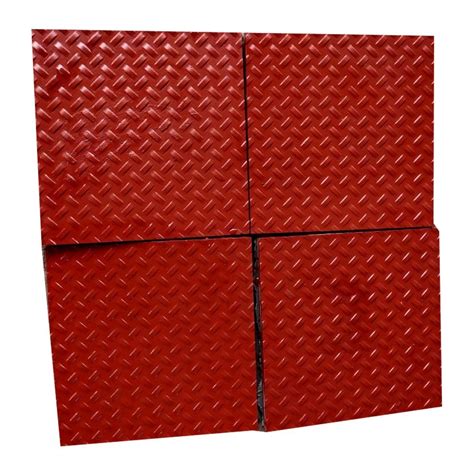 Cement Matte 12mm Red Chequered Floor Tile For Parking Flooring At Rs