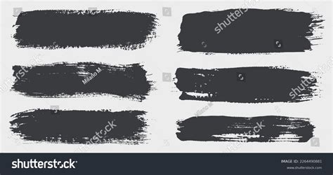 Set Black Grunge Paint Banners Stock Vector Royalty Free