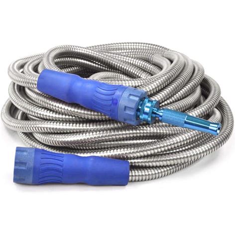 Pro 5 8 In Dia X 50 Ft Length Light Kink Free Metal Hose Slate Blue