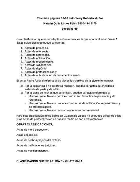 Resumen De Notarial Resumen P Ginas Autor Nery Roberto Mu Oz