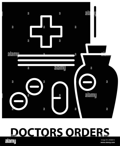 Doctors Orders Icon Black Vector Sign With Editable Strokes Concept