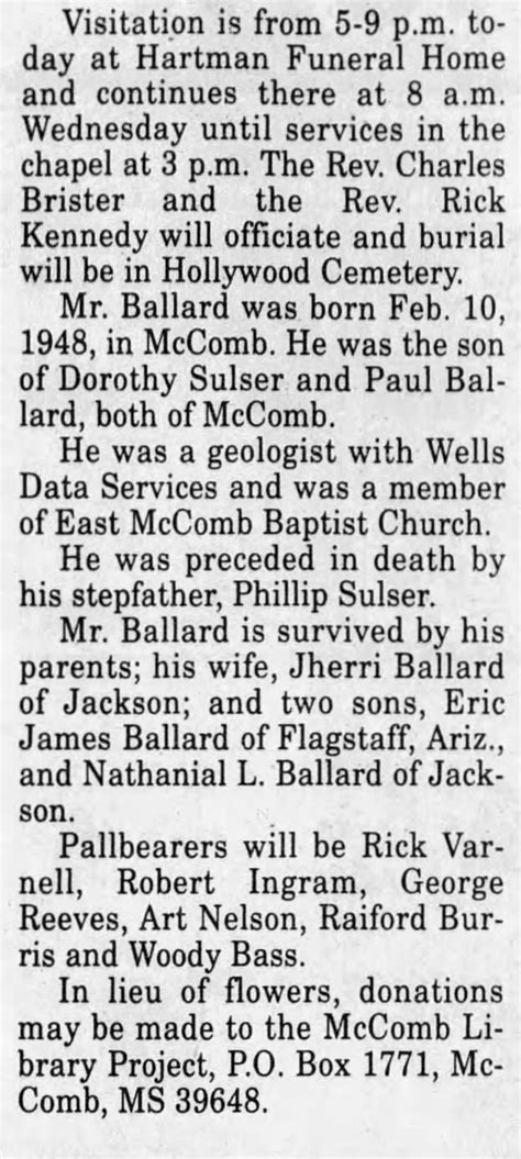 Obituary For Ballard ™