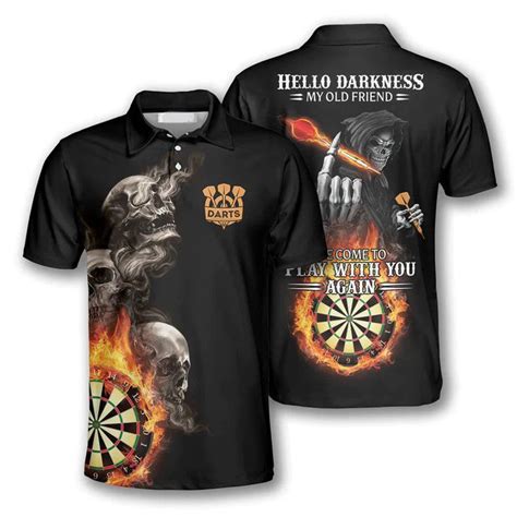 Darts Polo Shirt Darts Hello Darkness My Old Friends Polo Shirt For