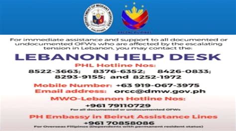 Help Desk Para Sa Mga OFW Sa Lebanon Binuksan Na Ng DMW Radyo Pilipinas