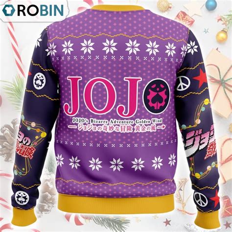 Golden Christmas Jojos Bizarre Adventure Ugly Christmas Sweater