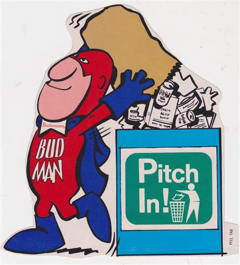 5 Budweiser Budman Bud Sticker Beer Bud Man Decal 1970s Classic Labels