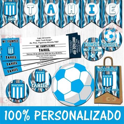 Kit Imprimible Candybar Racing Club Fútbol Personalizado Pdf en venta