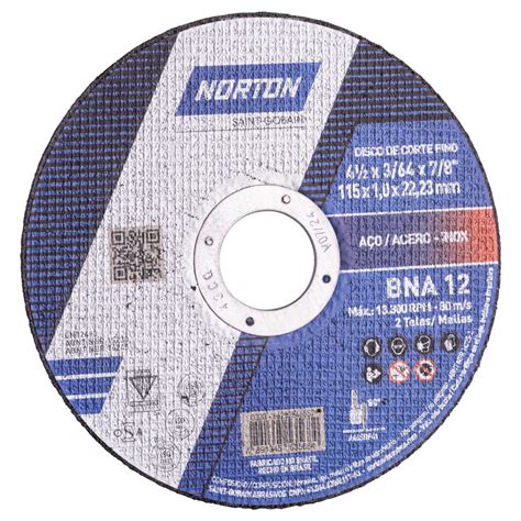 Disco De Corte Para Ferro BNA 12 Norton 115mm Garantia