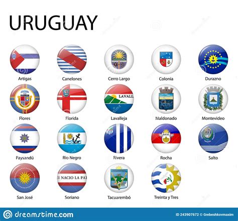 All Flags Of Regions Of Uruguay Template For Your Design Stock Vector