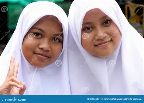 People From Indonesia Muslim Girls Editorial Photo Image 52875431