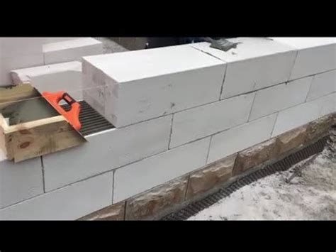 Aerated Autoclaved Concrete Block Wall Installation YouTube