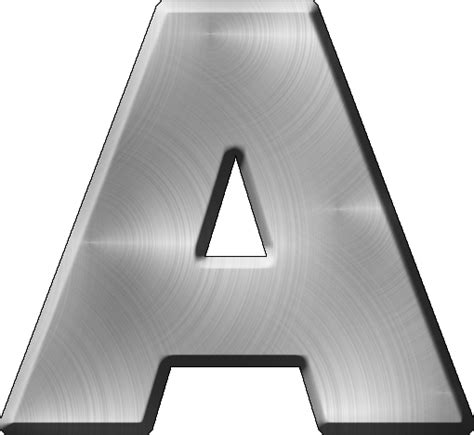 Presentation Alphabets Brushed Metal Letter A