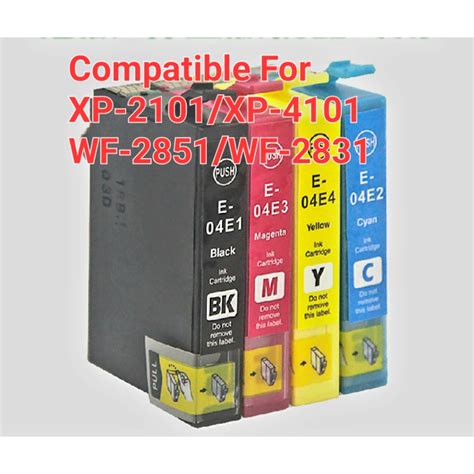 04E E04E T04E Compatible Ink Cartridges For Epson XP 2101 XP4101 WF2851