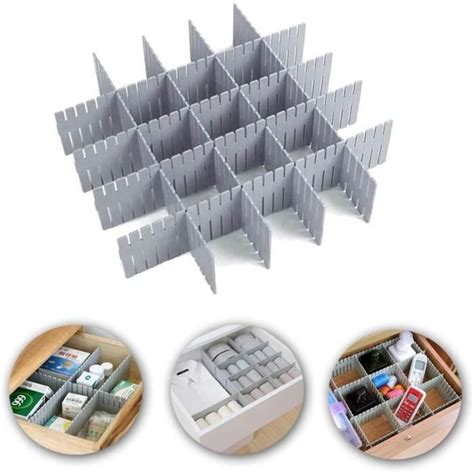 Pcs Diy En Plastique Grille Tiroir Diviseurs R Glable Tiroir