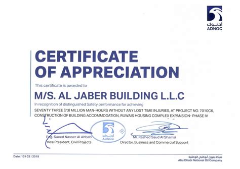 Al Jaber Group Al Jaber Building Achieves Million Hours Without Lti