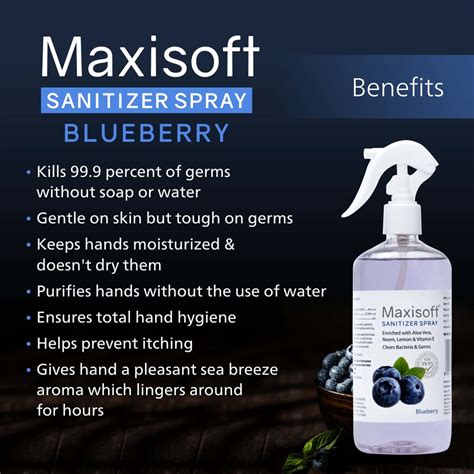 Buy Maxisoft Hand Sanitizer Spray Blueberry 500 Ml Online And Get Upto