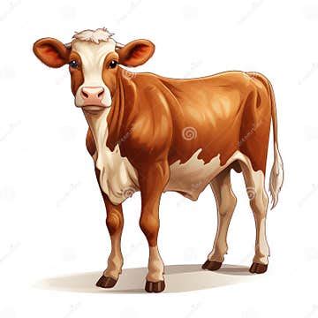 Jersey Cow Clipart on White Background AI Generated Stock Illustration ...