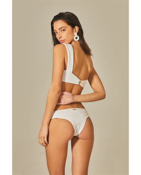 Partes De Abajo De Bikini Bottom Bond White Tweed Texture Marca Empress