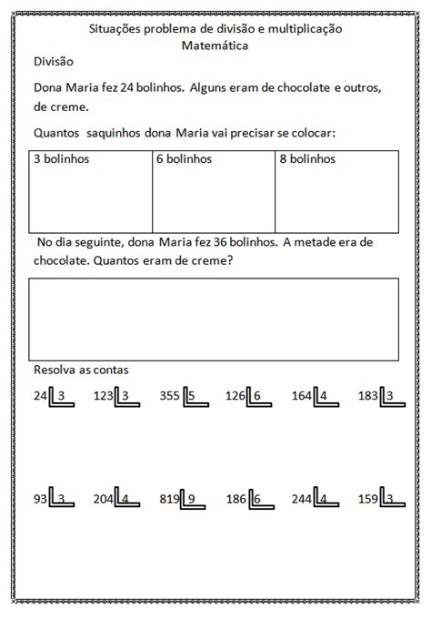 Situa Es Problemas De Divis O S Escola