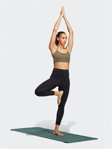 Adidas Biustonosz Sportowy Yoga Studio Light Support Hy Zielony