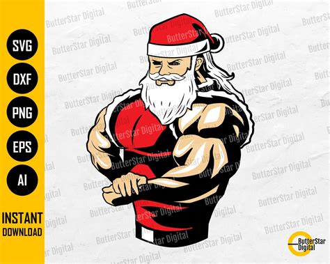 Buff Santa Claus SVG Funny Christmas SVG Holiday Winter Cricut ...