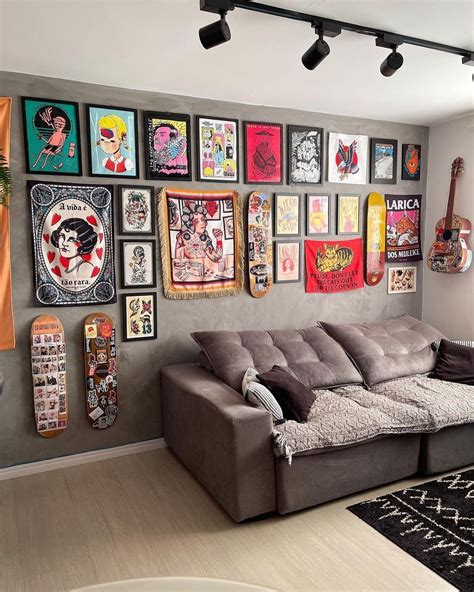 A Living Room Filled With Furniture And Lots Of Pictures On The Wall