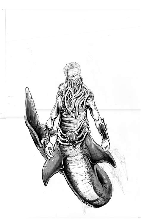 Triton Character Sketch By Theartofandre On Deviantart
