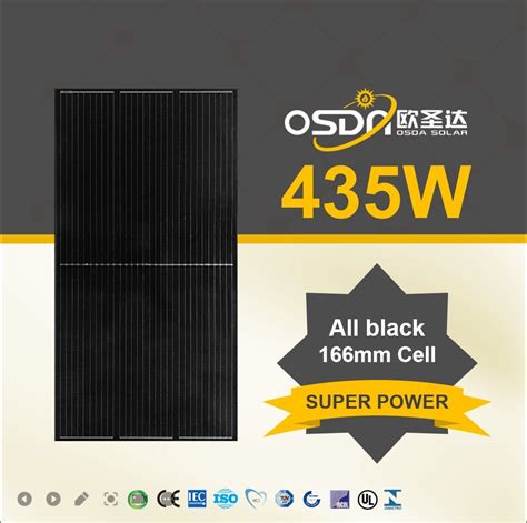 Osda Solar High Efficiency Perc Solar Cells 435W Mono Black Solar Panel