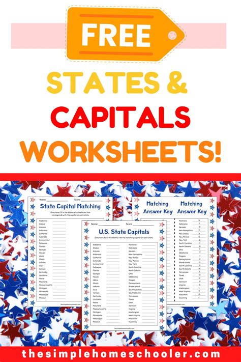 Free States And Capitals Worksheet Packet Easy Print The Simple Worksheets Library