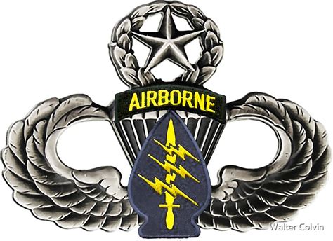 Special Forces Patch On Master Jump Wings Stickers By Walter Colvin