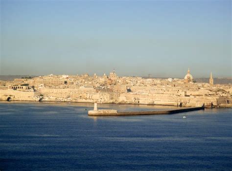 Aerial View Port Malta on a Clear Sunny Day Amid Blue Skies. Picture ...