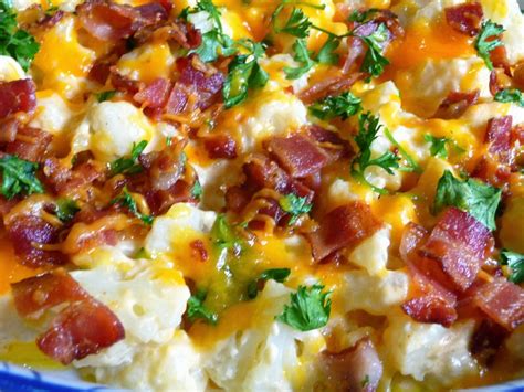 Cheese Bacon Cauliflower Casserole